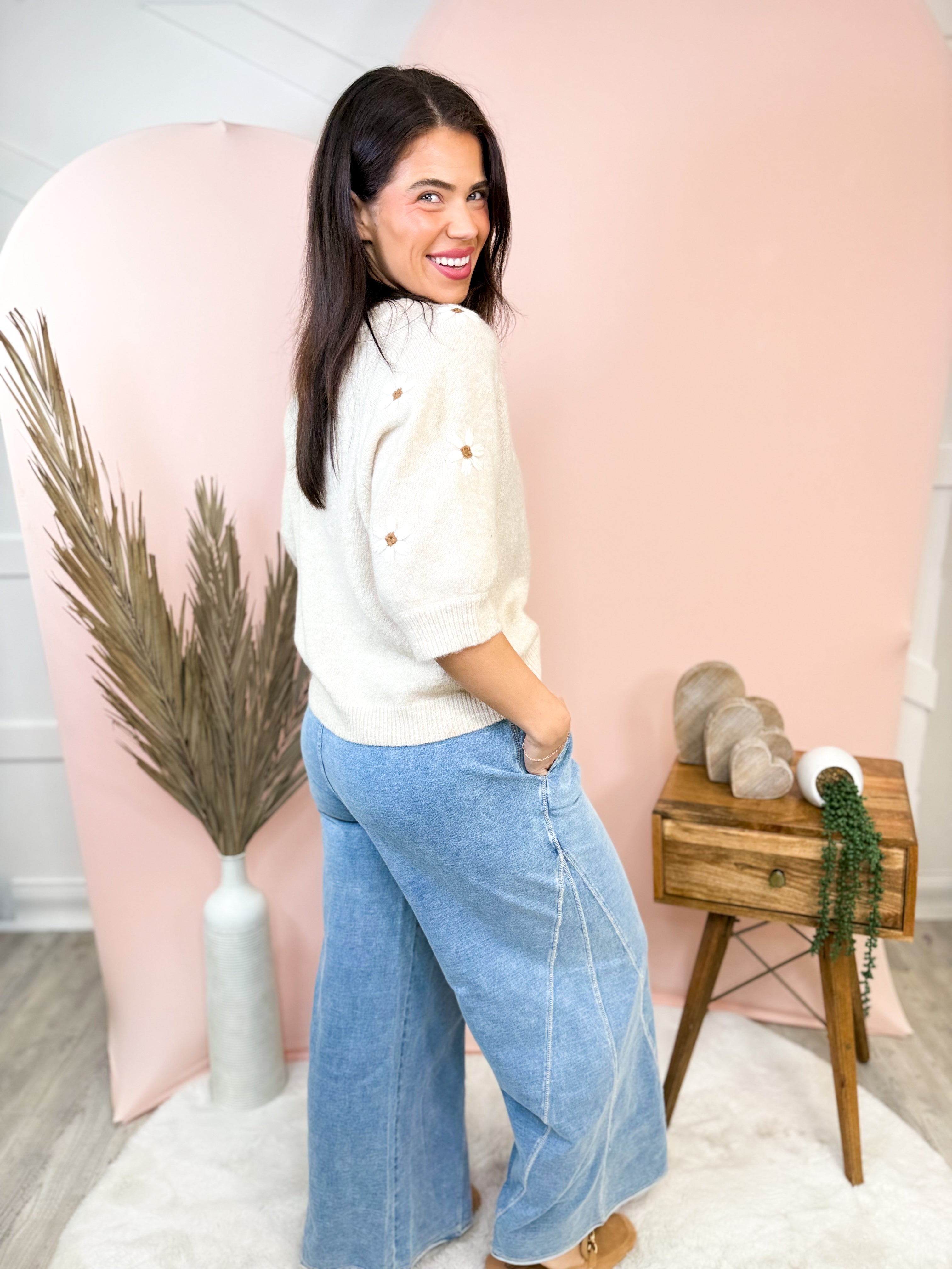 In My Prime Wide Leg Pants-150 PANTS-EASEL-Heathered Boho Boutique, Women's Fashion and Accessories in Palmetto, FL