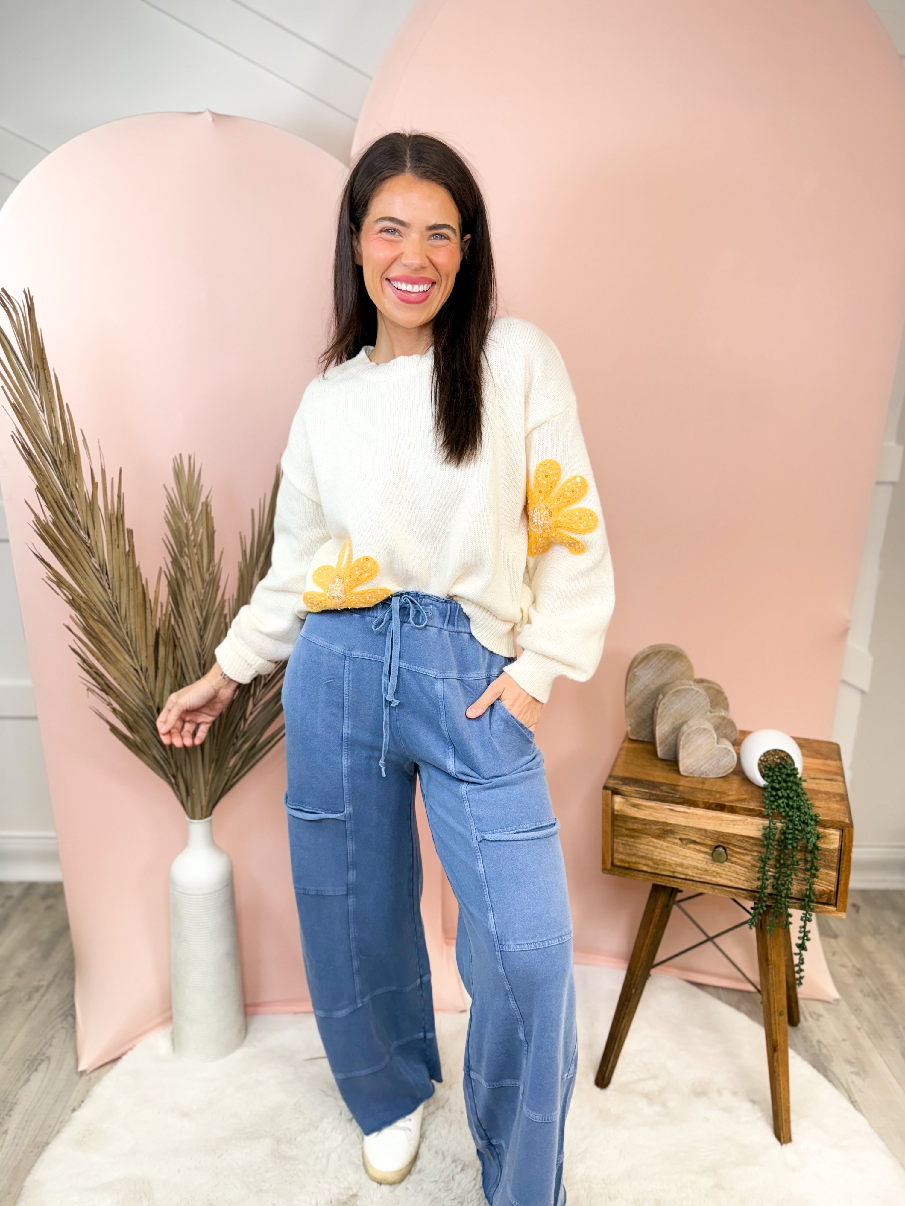 Great Time Wide Leg Pants-150 PANTS-EASEL-Heathered Boho Boutique, Women's Fashion and Accessories in Palmetto, FL