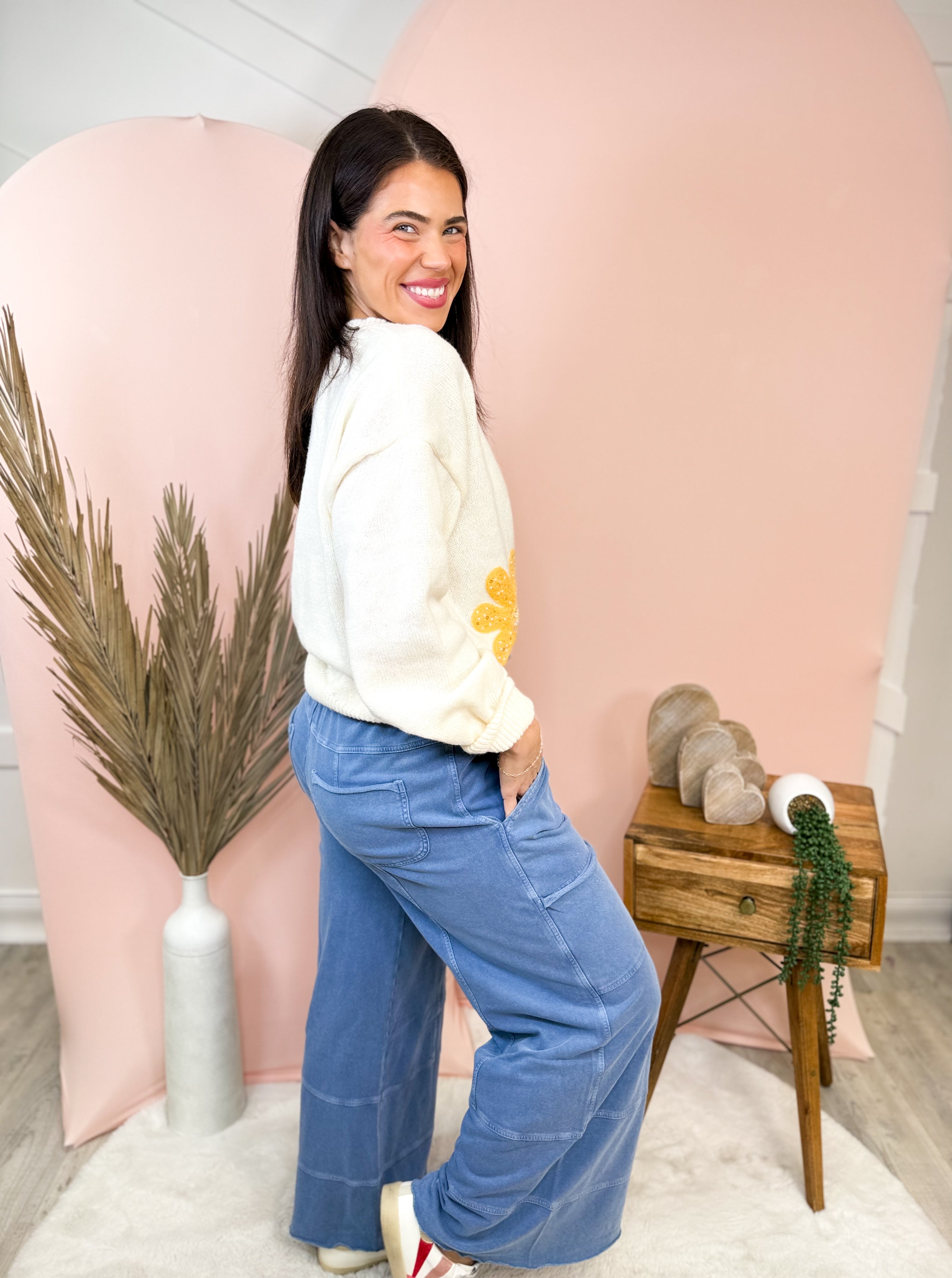 Great Time Wide Leg Pants-150 PANTS-EASEL-Heathered Boho Boutique, Women's Fashion and Accessories in Palmetto, FL