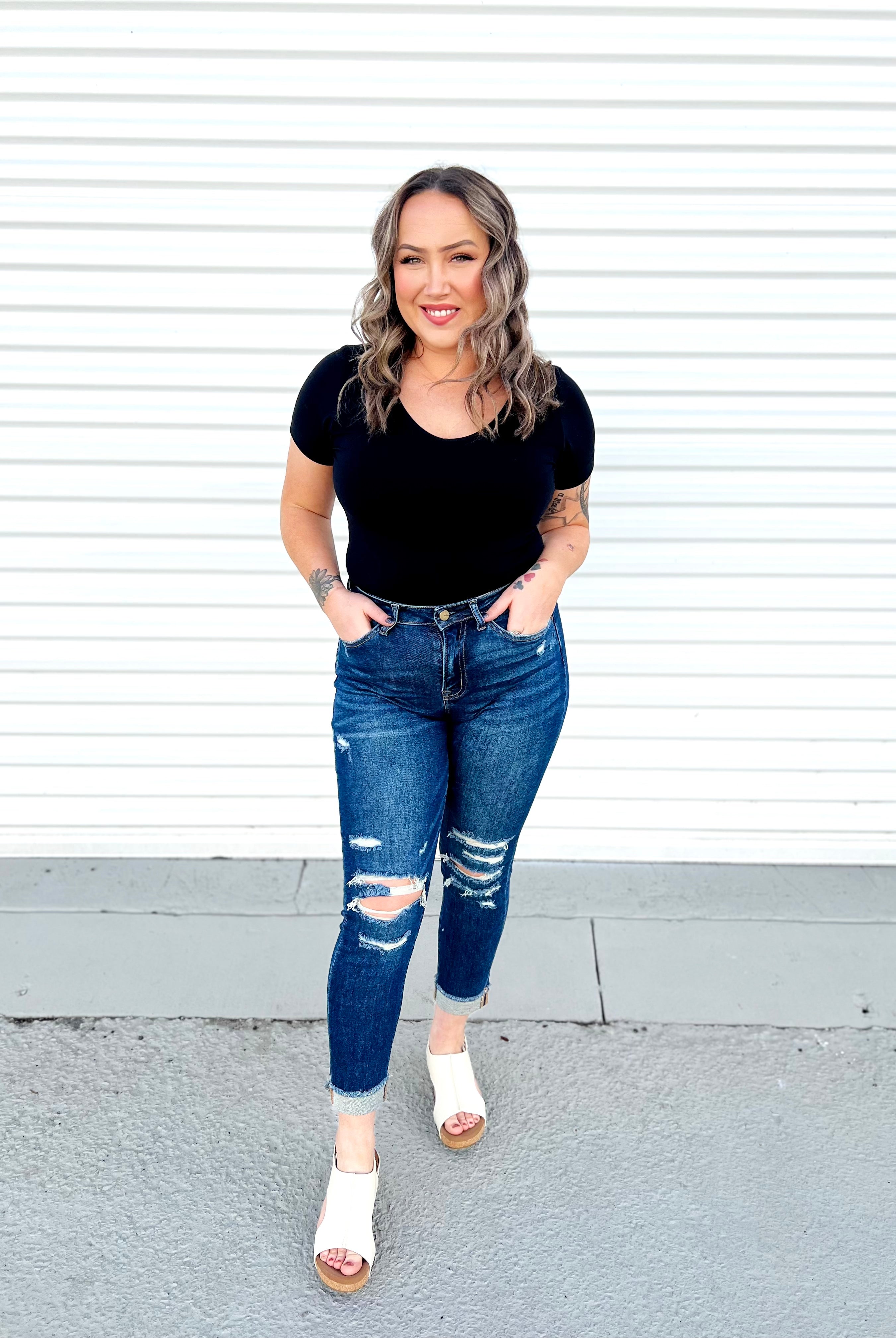 Get With It Boyfriend Jeans by Mica Denim-190 Jeans-Mica Denim-Heathered Boho Boutique, Women's Fashion and Accessories in Palmetto, FL