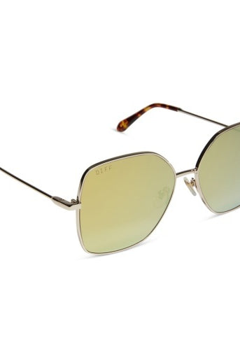 Iris Gold + Brilliant Gold Mirror Sunglasses-340 Other Accessories-DIFF EYEWEAR / DIME OPTICS-Heathered Boho Boutique, Women's Fashion and Accessories in Palmetto, FL