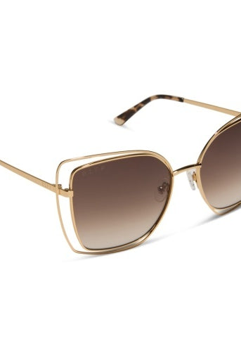 Jacqueline Gold + Brown Gradient Sunglasses-340 Other Accessories-DIFF EYEWEAR / DIME OPTICS-Heathered Boho Boutique, Women's Fashion and Accessories in Palmetto, FL