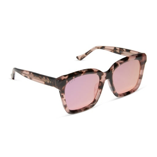 Meredith Himalayan Tortoise + Light Pink Mirror Sunglasses-340 Other Accessories-DIFF EYEWEAR / DIME OPTICS-Heathered Boho Boutique, Women's Fashion and Accessories in Palmetto, FL