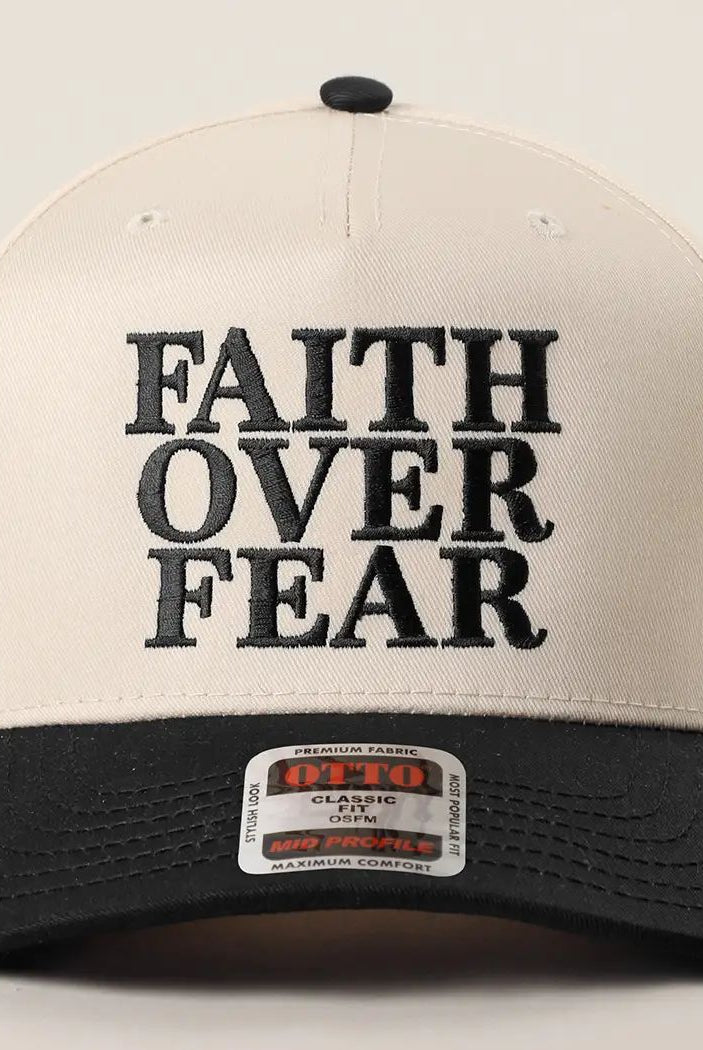 Faith Over Fear Trucker Hat-330 Headwear-Fashion City-Heathered Boho Boutique, Women's Fashion and Accessories in Palmetto, FL