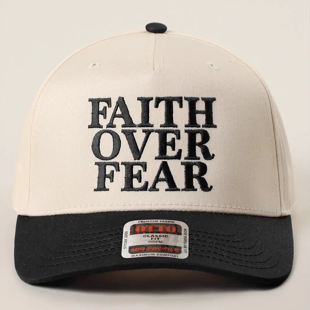 Faith Over Fear Trucker Hat-330 Headwear-Fashion City-Heathered Boho Boutique, Women's Fashion and Accessories in Palmetto, FL