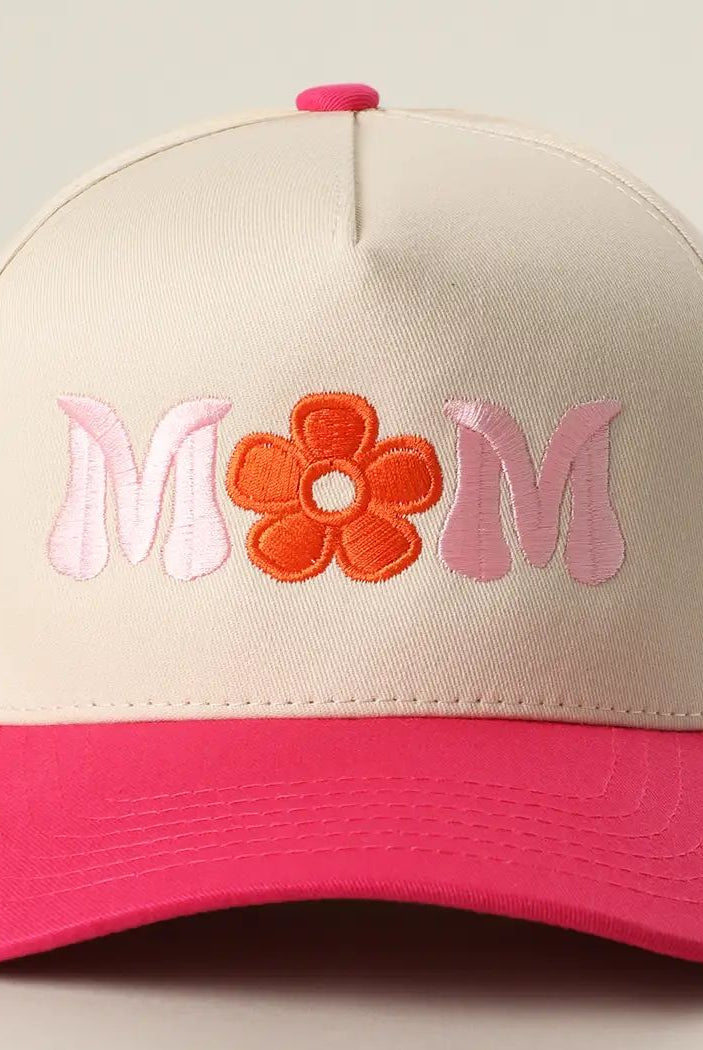 Retro Flower Mom Cap-330 Headwear-Fashion City-Heathered Boho Boutique, Women's Fashion and Accessories in Palmetto, FL