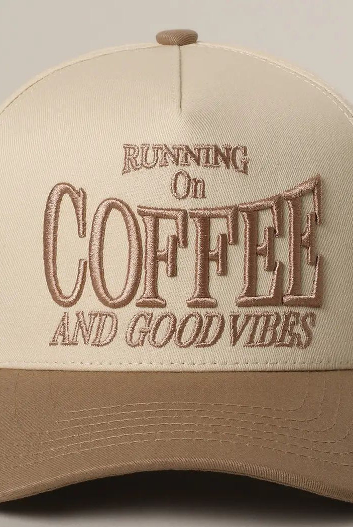Coffee & Good Vibes Trucker Hat-330 Headwear-Fashion City-Heathered Boho Boutique, Women's Fashion and Accessories in Palmetto, FL