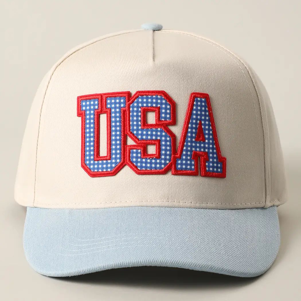 USA Patch Baseball Cap-330 Headwear-Fashion City-Heathered Boho Boutique, Women's Fashion and Accessories in Palmetto, FL