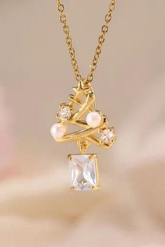 Dainty Crystal Christmas Tree Necklace-310 Jewelry-NIHAO JEWELRY-Heathered Boho Boutique, Women's Fashion and Accessories in Palmetto, FL