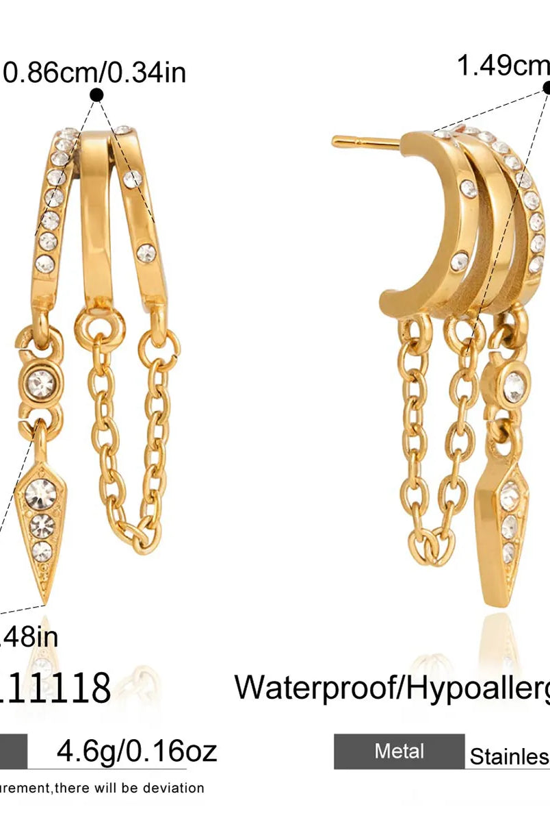 Triple-Layered Waterproof Huggie Earring-310 Jewelry-NIHAO JEWELRY-Heathered Boho Boutique, Women's Fashion and Accessories in Palmetto, FL