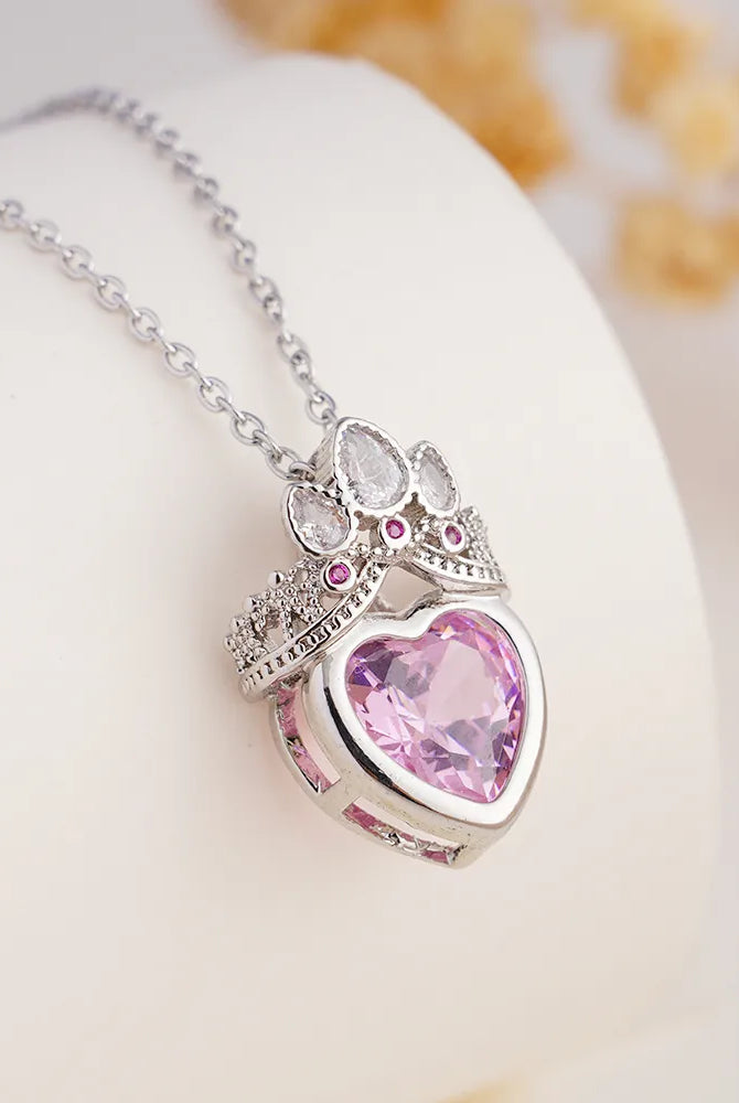 👑 Crown Jewel Heart Necklace-310 JEWELRY-NIHAO JEWELRY-Heathered Boho Boutique, Women's Fashion and Accessories in Palmetto, FL