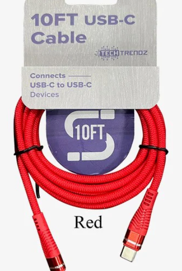 2pack - 10ft USBC to USBC Cable-400 Takeover/Pre-Order-techtrendz-Heathered Boho Boutique, Women's Fashion and Accessories in Palmetto, FL