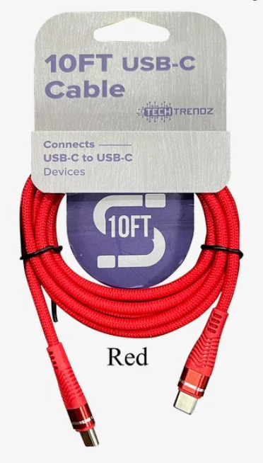 2pack - 10ft USBC to USBC Cable-400 Takeover/Pre-Order-techtrendz-Heathered Boho Boutique, Women's Fashion and Accessories in Palmetto, FL