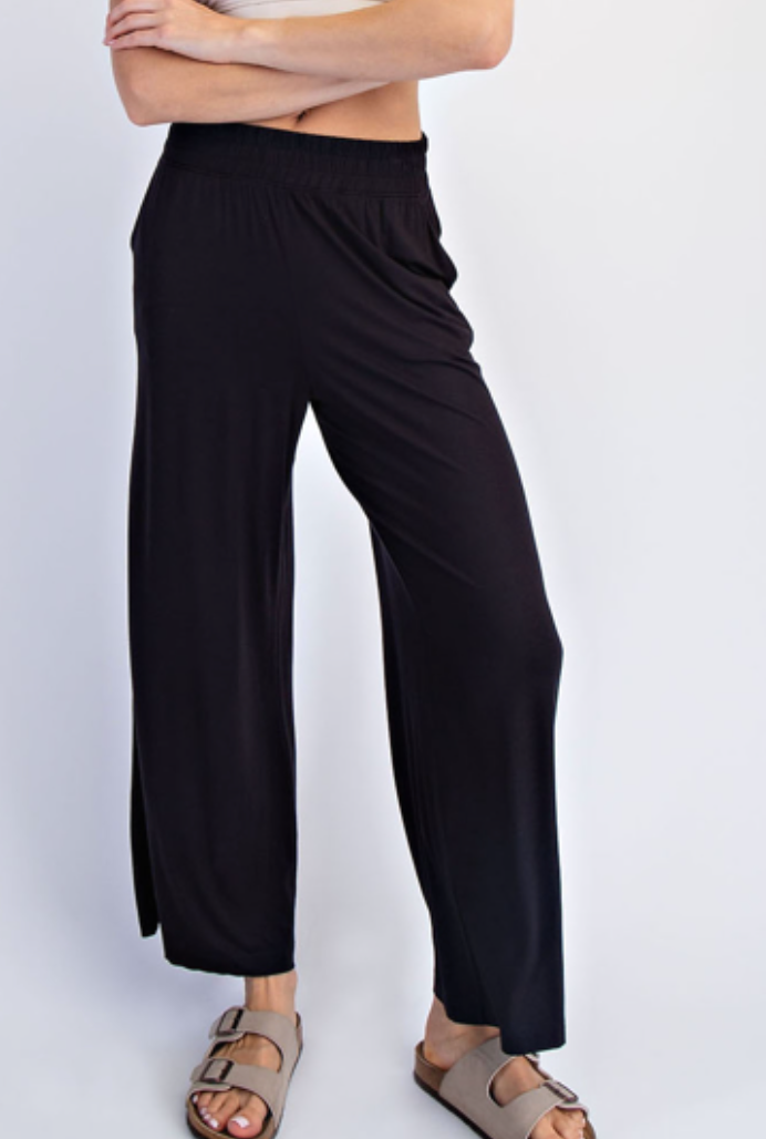 Relaxation Wide Leg Pants-150 PANTS-RAE MODE-Heathered Boho Boutique, Women's Fashion and Accessories in Palmetto, FL