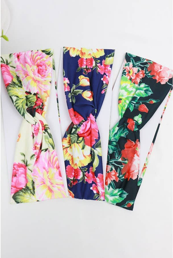 Flower Print Headwrap-Love and Repeat-Heathered Boho Boutique, Women's Fashion and Accessories in Palmetto, FL