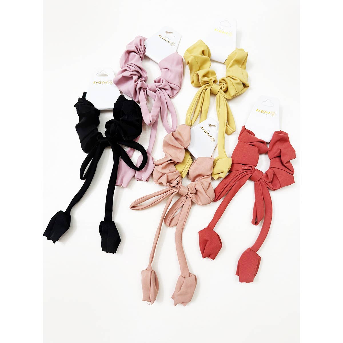 Soft Textured Flower Detailed Scrunchie Set-340 Other Accessories-Love and Repeat-Heathered Boho Boutique, Women's Fashion and Accessories in Palmetto, FL