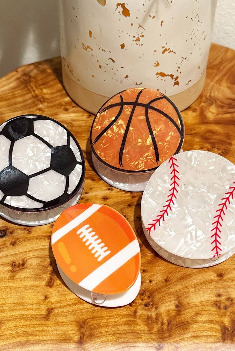Sports Ball Theme Hair Claw Clip-Love and Repeat-Heathered Boho Boutique, Women's Fashion and Accessories in Palmetto, FL