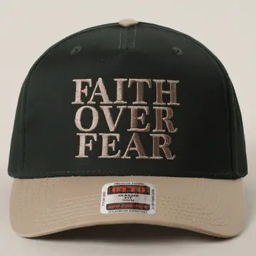 Faith Over Fear Trucker Hat-330 Headwear-Fashion City-Heathered Boho Boutique, Women's Fashion and Accessories in Palmetto, FL