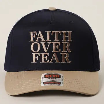 Faith Over Fear Trucker Hat-330 Headwear-Fashion City-Heathered Boho Boutique, Women's Fashion and Accessories in Palmetto, FL