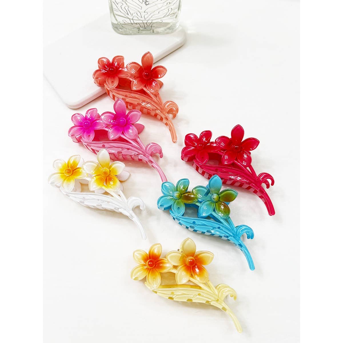 Colorful Plumeria Flowers Hair Claw-340 Other Accessories-Love and Repeat-Heathered Boho Boutique, Women's Fashion and Accessories in Palmetto, FL