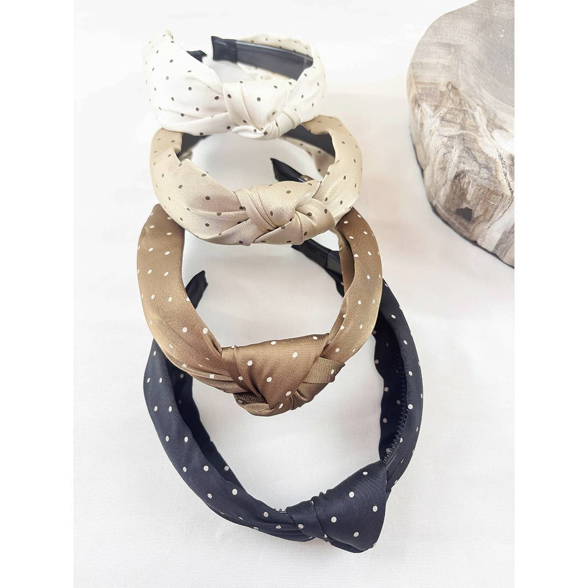 Polka Dot Knotted Headband-330 Headwear-Love & Repeat-Heathered Boho Boutique, Women's Fashion and Accessories in Palmetto, FL