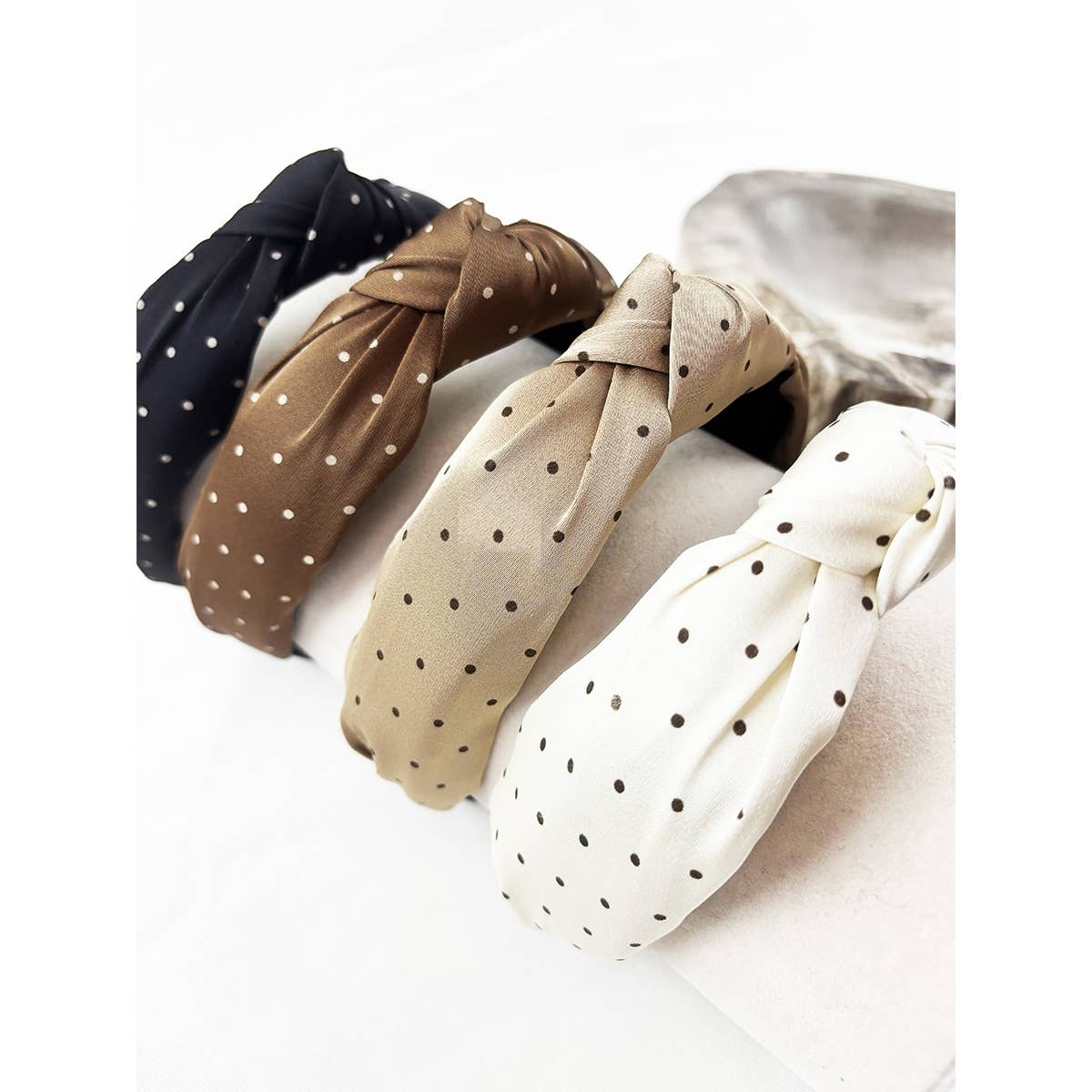 Polka Dot Knotted Headband-330 Headwear-Love & Repeat-Heathered Boho Boutique, Women's Fashion and Accessories in Palmetto, FL