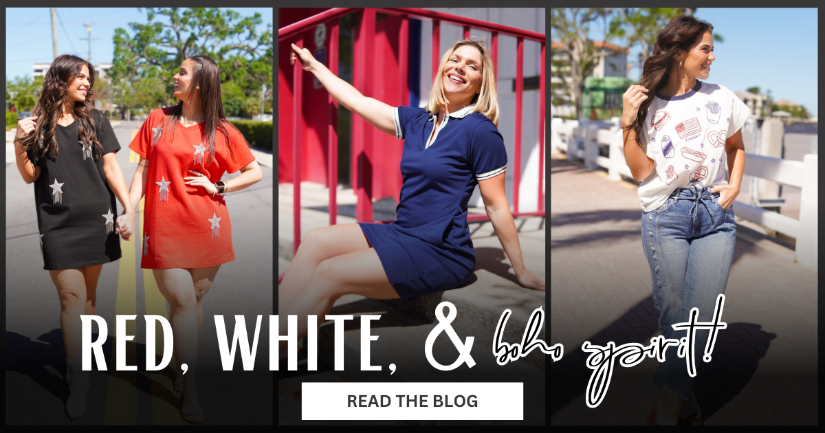 Red, White, & Boho Spirit | Heathered Boho Boutique | Palmetto, FL