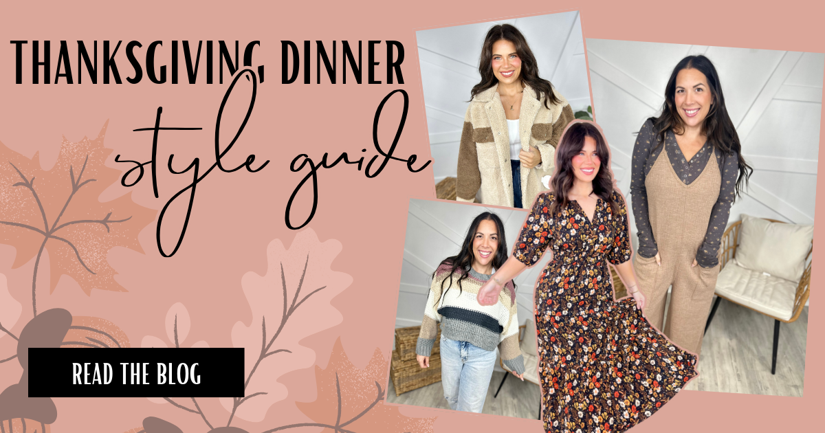 Thanksgiving dinner style guide. Heathered Boho Boutique. Palmetto, FL