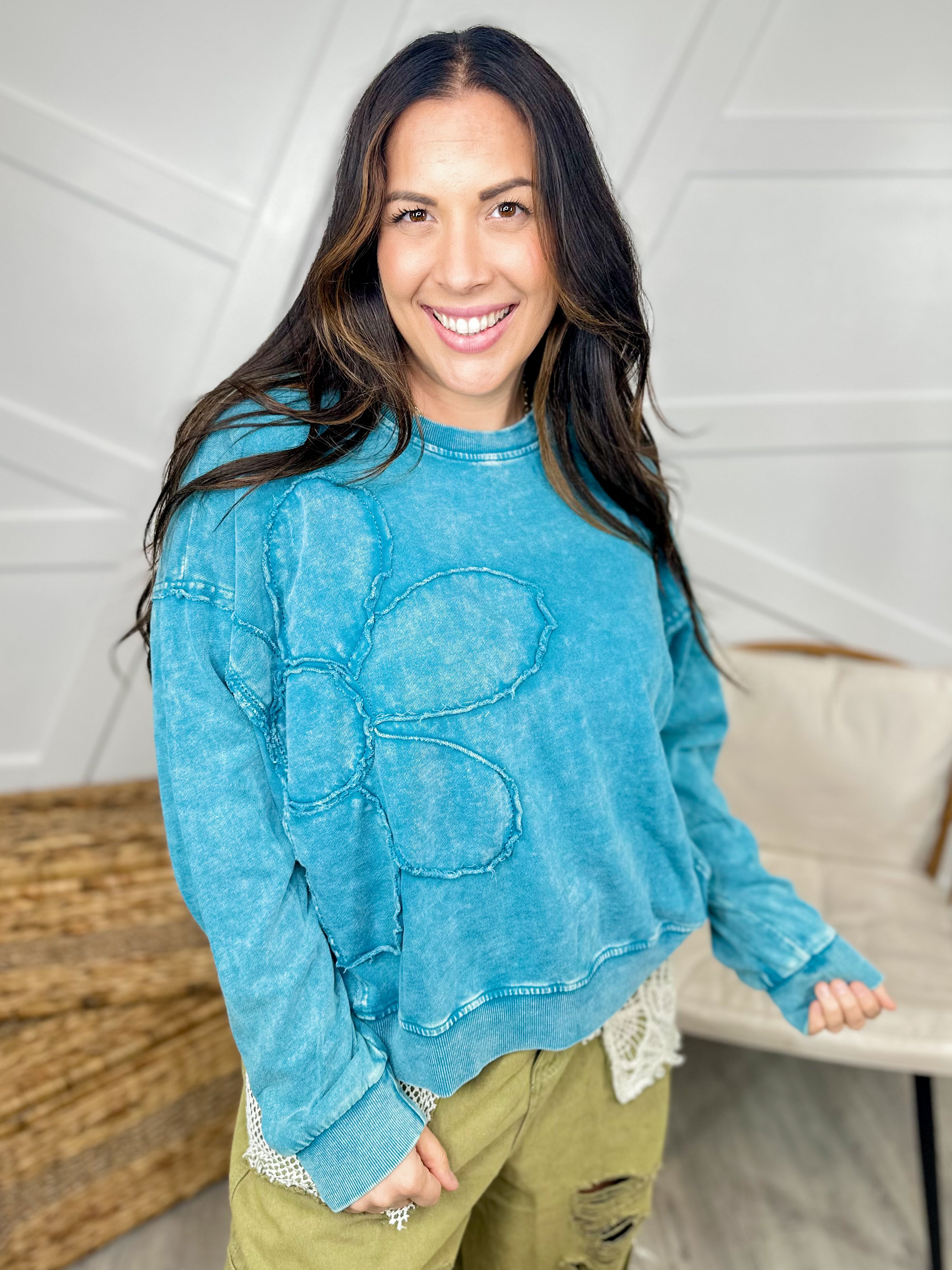 RESTOCK : Waiting to Bloom Top-120 Long Sleeve Tops-Easel-Heathered Boho Boutique, Women's Fashion and Accessories in Palmetto, FL