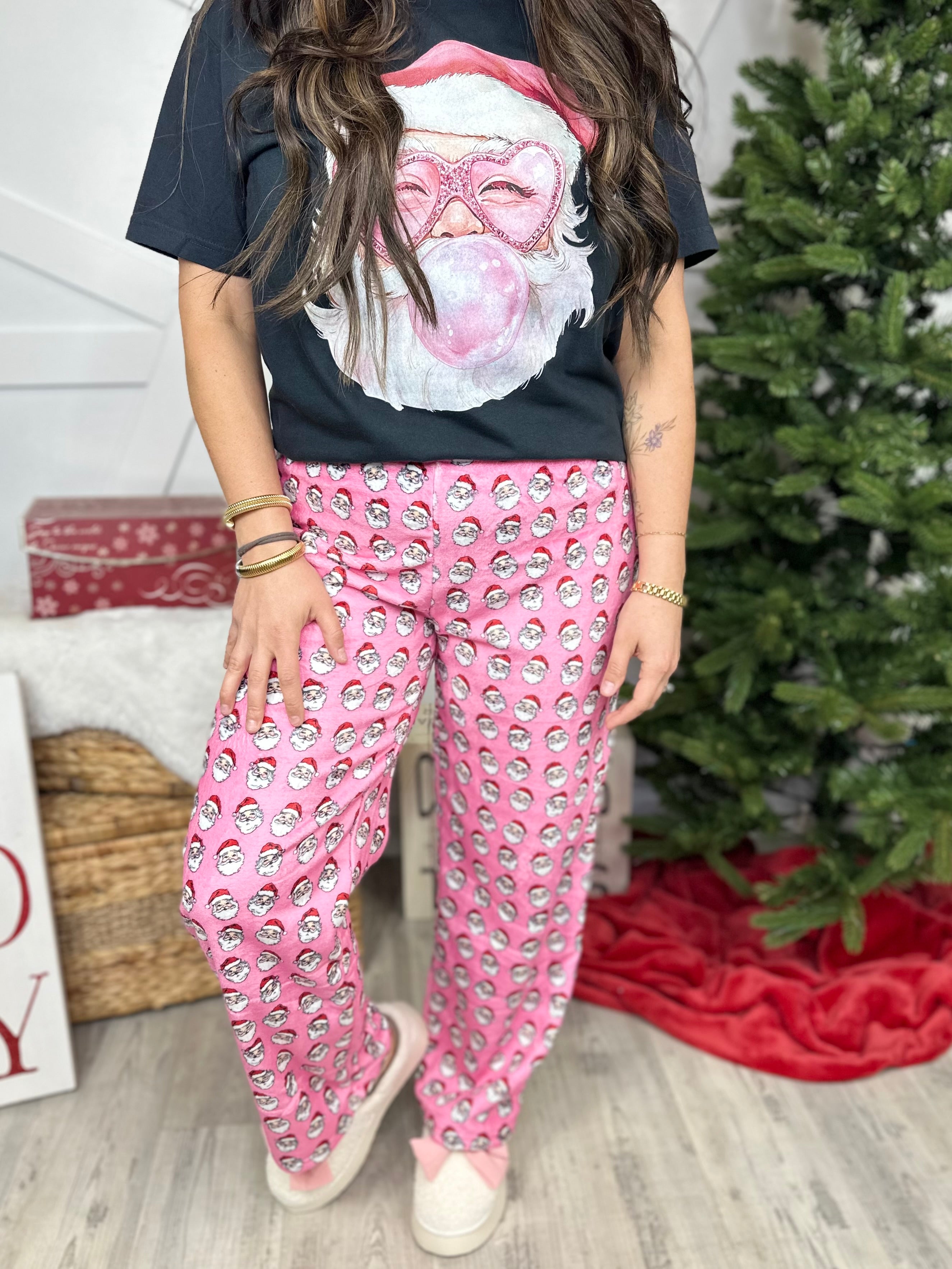 Fleece Santa PJ Pants-150 PANTS-Simply Southern-Heathered Boho Boutique, Women's Fashion and Accessories in Palmetto, FL