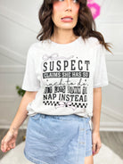 Suspect Claims Graphic Tee-130 Graphic Tees-Heathered Boho-Heathered Boho Boutique, Women's Fashion and Accessories in Palmetto, FL