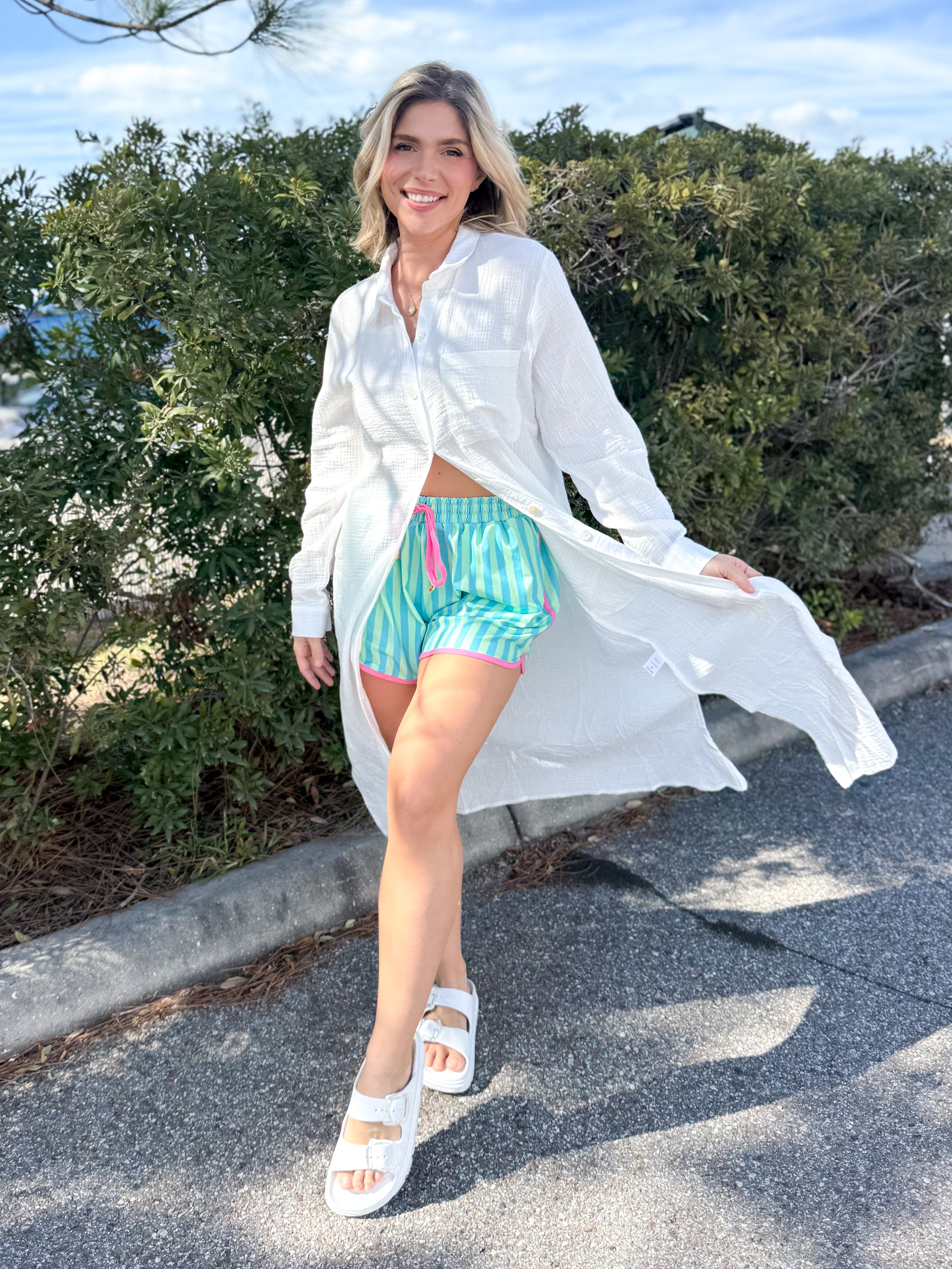 Evelyn Cotton Gauze Button Up Cardigan-220 CARDIGANS KIMONOS-DEAR SCARLETT-Heathered Boho Boutique, Women's Fashion and Accessories in Palmetto, FL