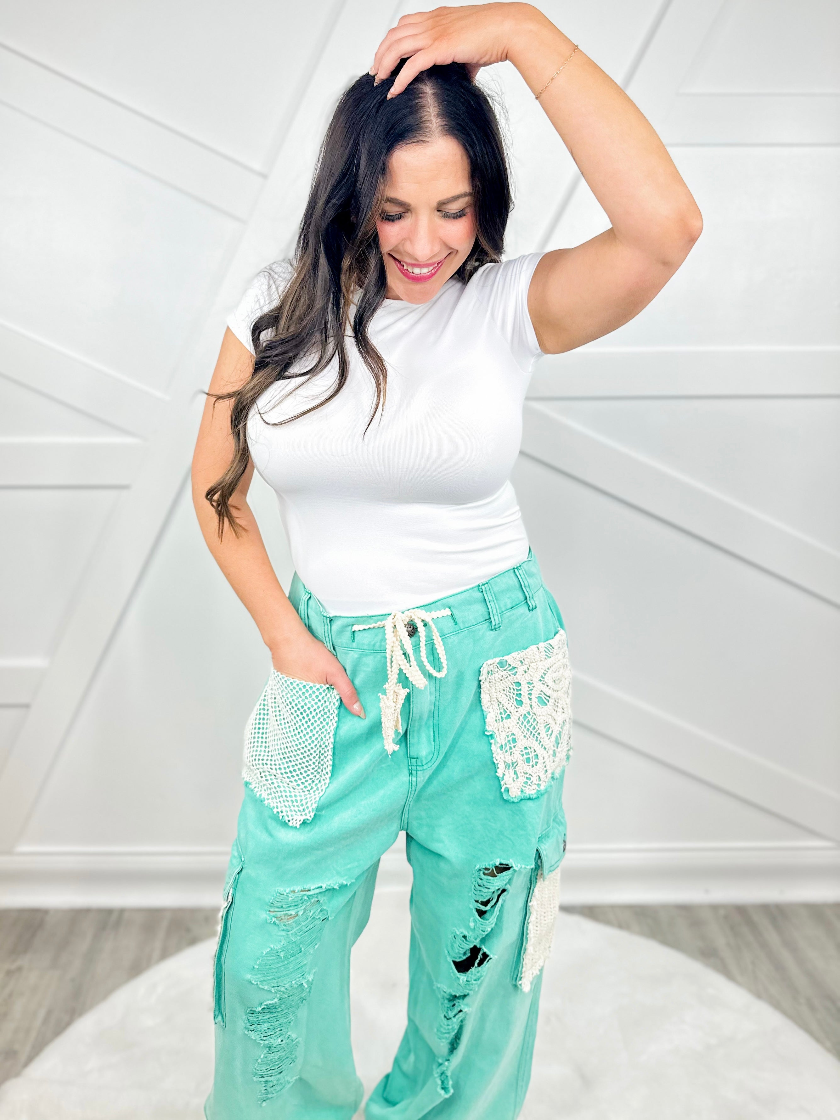 A Million Little Things Joggers - Jungle Green (XS- 2X) X POL-190 Jeans-Pol-Heathered Boho Boutique, Women's Fashion and Accessories in Palmetto, FL