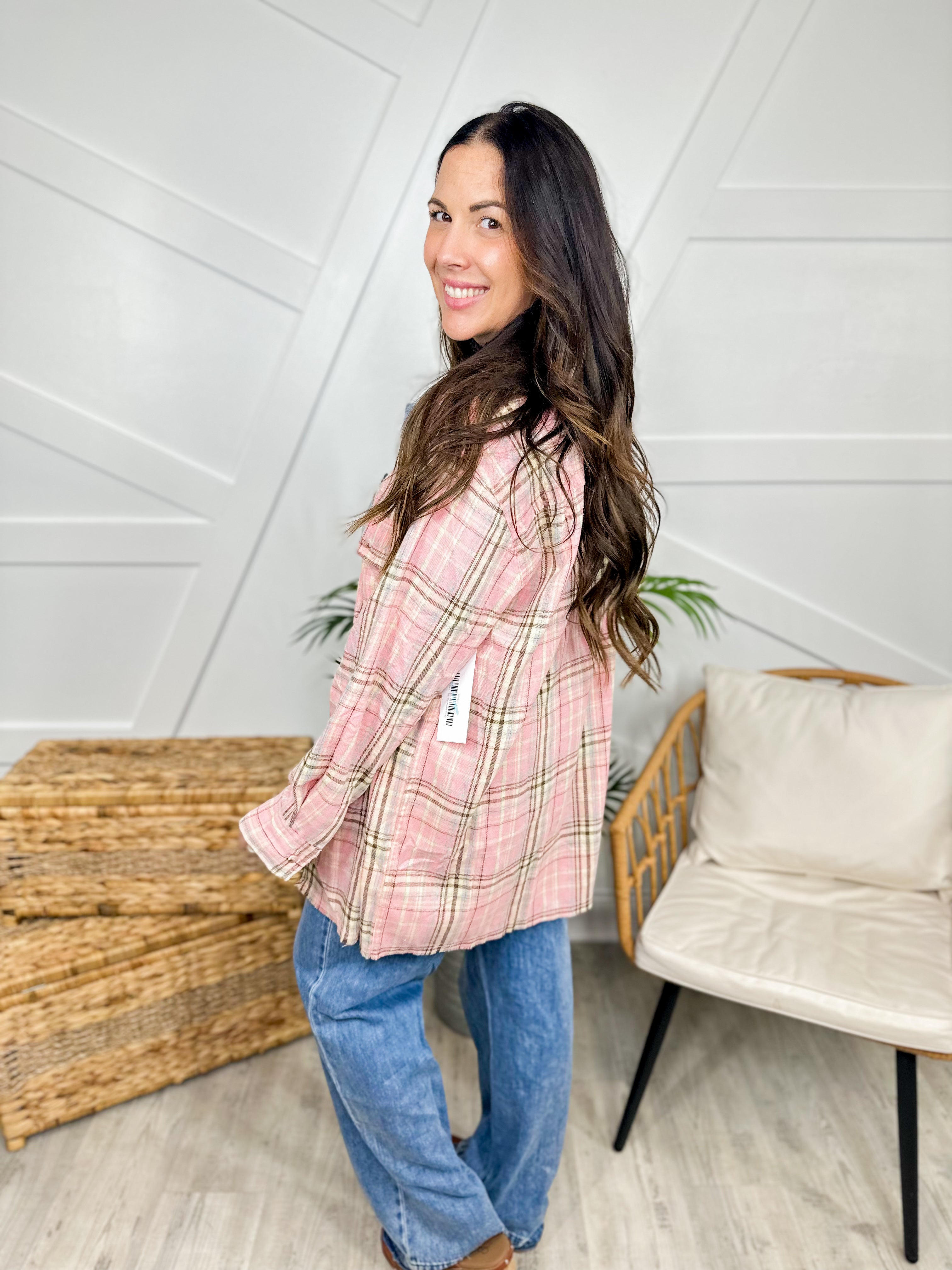 Good Memories Flannel-200 Jackets/Shackets-White Birch-Heathered Boho Boutique, Women's Fashion and Accessories in Palmetto, FL