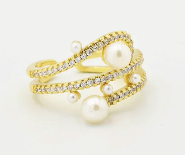 Seeing Double Pearl Ring-310 Jewelry-Treasure Jewels-Heathered Boho Boutique, Women's Fashion and Accessories in Palmetto, FL