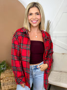 Magnolia Street Flannel-120 LONG SLEEVE TOPS-GEEGEE-Heathered Boho Boutique, Women's Fashion and Accessories in Palmetto, FL