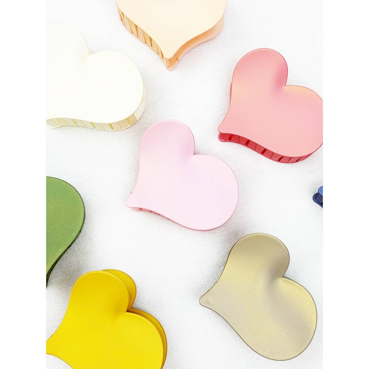 Shimmered Heart Shaped Hair Claw Clips-340 Other Accessories-Love and Repeat-Heathered Boho Boutique, Women's Fashion and Accessories in Palmetto, FL