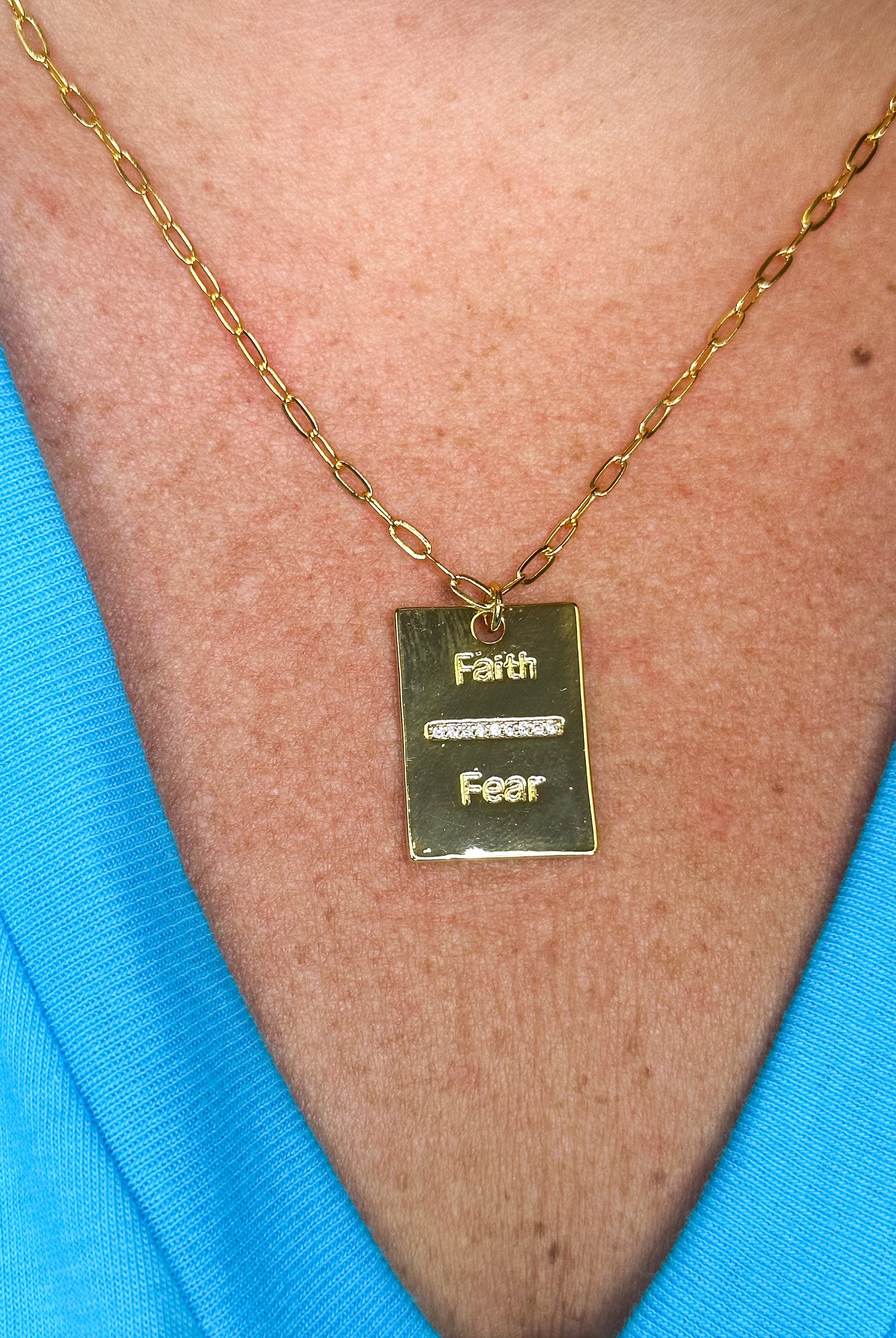 Faith Over Fear Necklace-310 Jewelry-Treasure Jewels-Heathered Boho Boutique, Women's Fashion and Accessories in Palmetto, FL