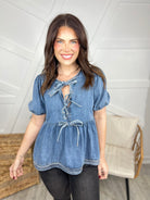 Make a Promise Top-110 Short Sleeve Top-She + Sky-Heathered Boho Boutique, Women's Fashion and Accessories in Palmetto, FL