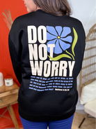 Do Not Worry Pullover Sweatshirt-120 Long Sleeve Tops-YELETE-Heathered Boho Boutique, Women's Fashion and Accessories in Palmetto, FL