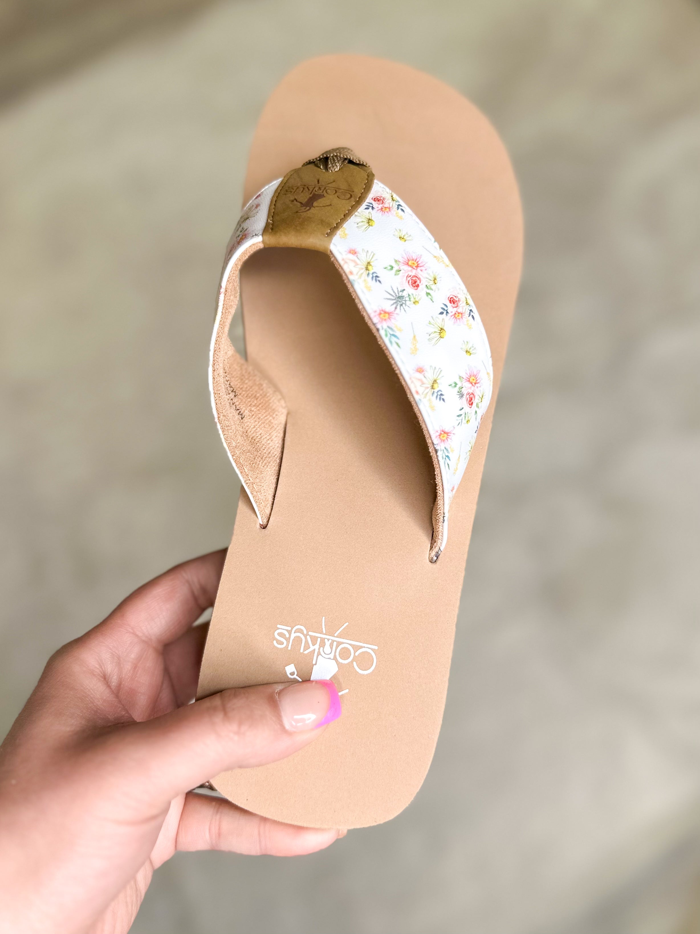 RESTOCK: White Ditzy Flower Summer Break Sandal-350 Shoes-Corkys-Heathered Boho Boutique, Women's Fashion and Accessories in Palmetto, FL