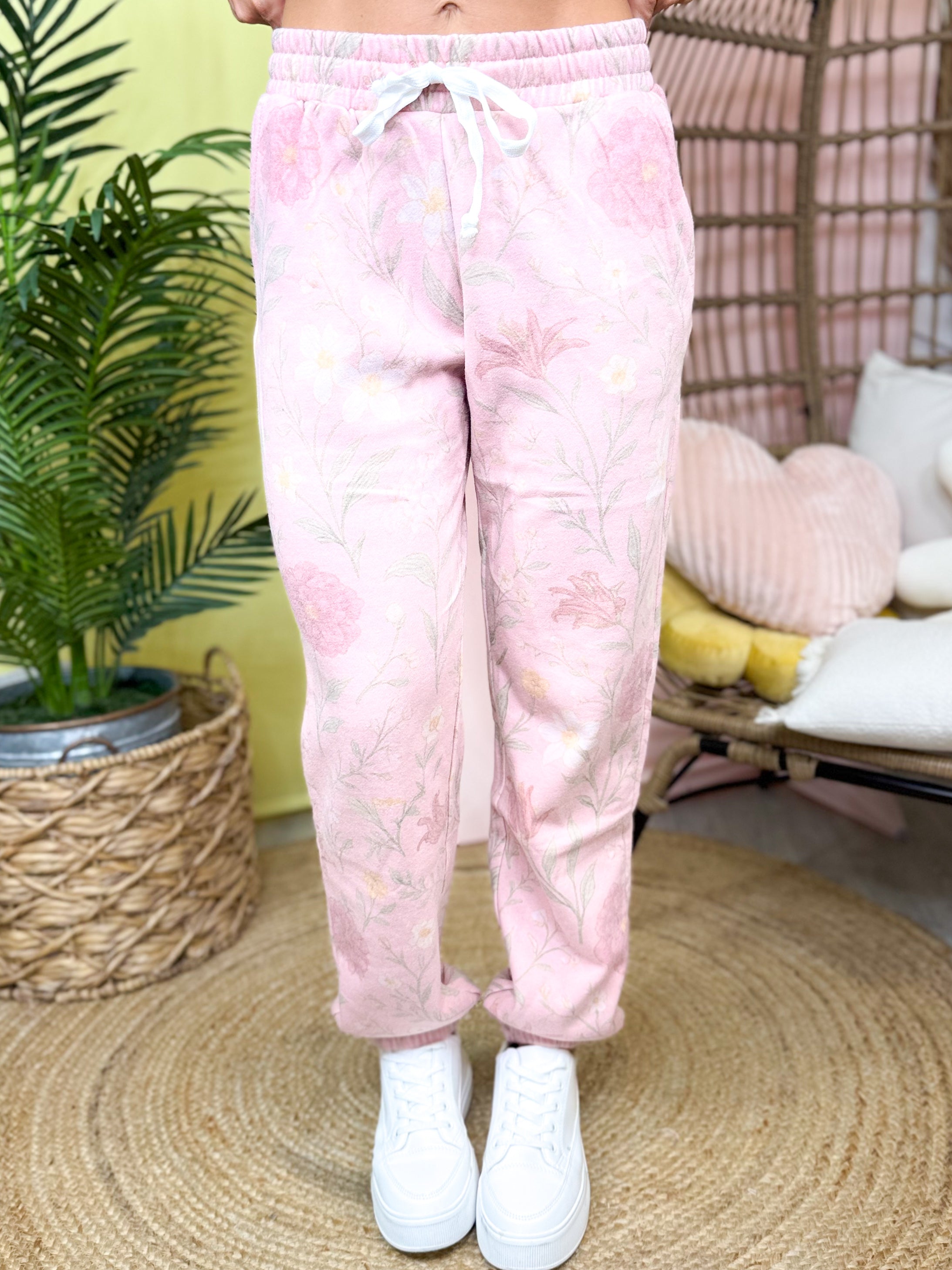 Lila Joggers - Pink-150 PANTS-BLAKELEY-Heathered Boho Boutique, Women's Fashion and Accessories in Palmetto, FL