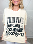 Thriving & Surviving Graphic Tee-130 Graphic Tees-Heathered Boho-Heathered Boho Boutique, Women's Fashion and Accessories in Palmetto, FL