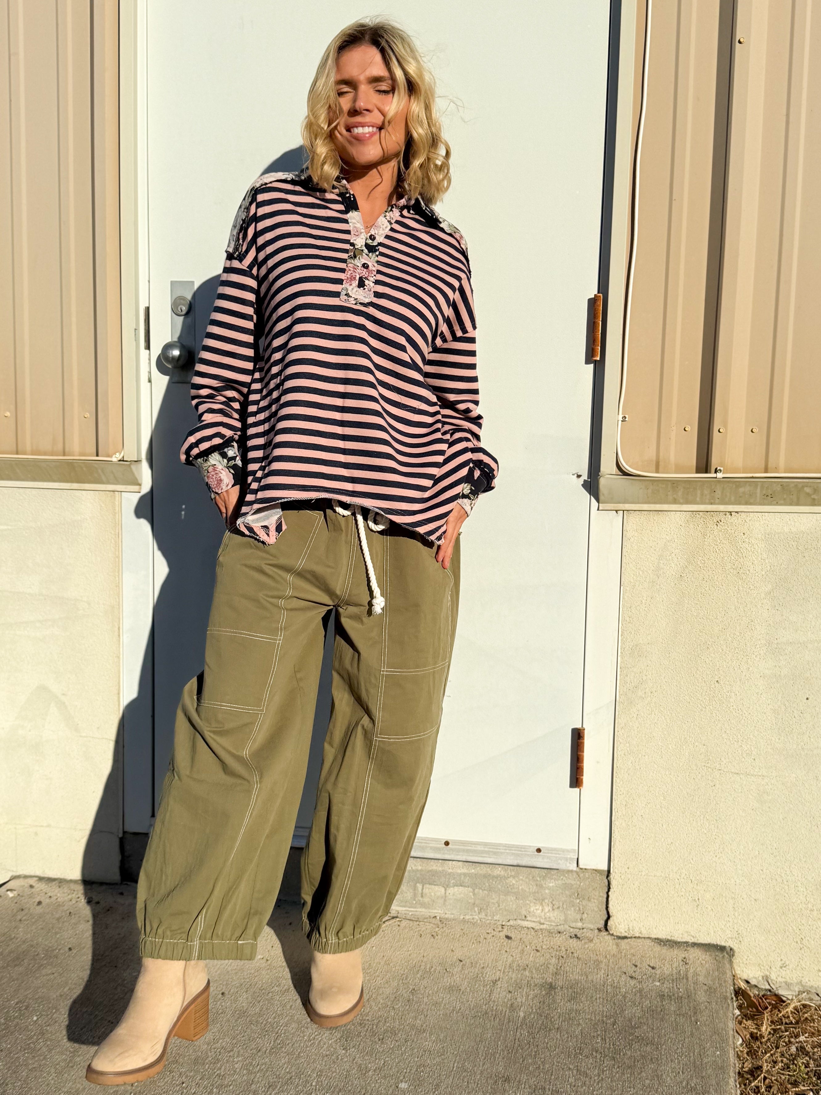 Cottage Cozy Top-120 Long Sleeve Tops-Davi & Dani-Heathered Boho Boutique, Women's Fashion and Accessories in Palmetto, FL