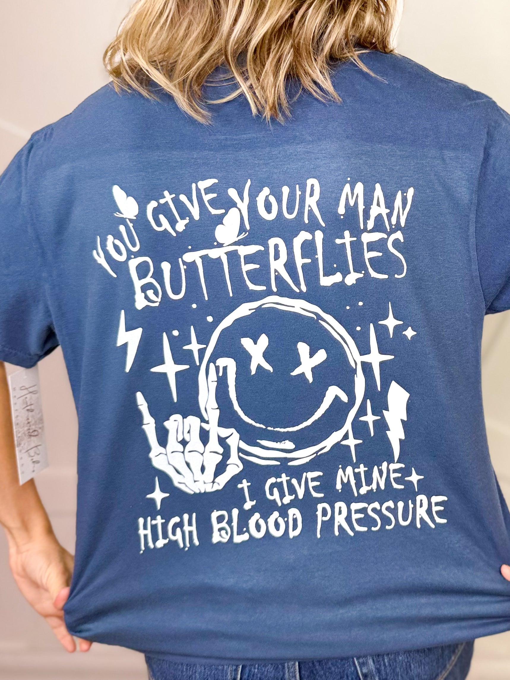 High Blood Pressure Graphic Tee-130 Graphic Tees-Heathered Boho-Heathered Boho Boutique, Women's Fashion and Accessories in Palmetto, FL