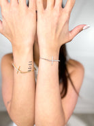 RESTOCK: CZ Thin Cross Slide Bracelet-310 Jewelry-Joseph Anthony NY, Inc-Heathered Boho Boutique, Women's Fashion and Accessories in Palmetto, FL