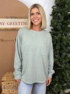 Chit Chat Top-120 LONG SLEEVE TOPS-HYFVE-Heathered Boho Boutique, Women's Fashion and Accessories in Palmetto, FL