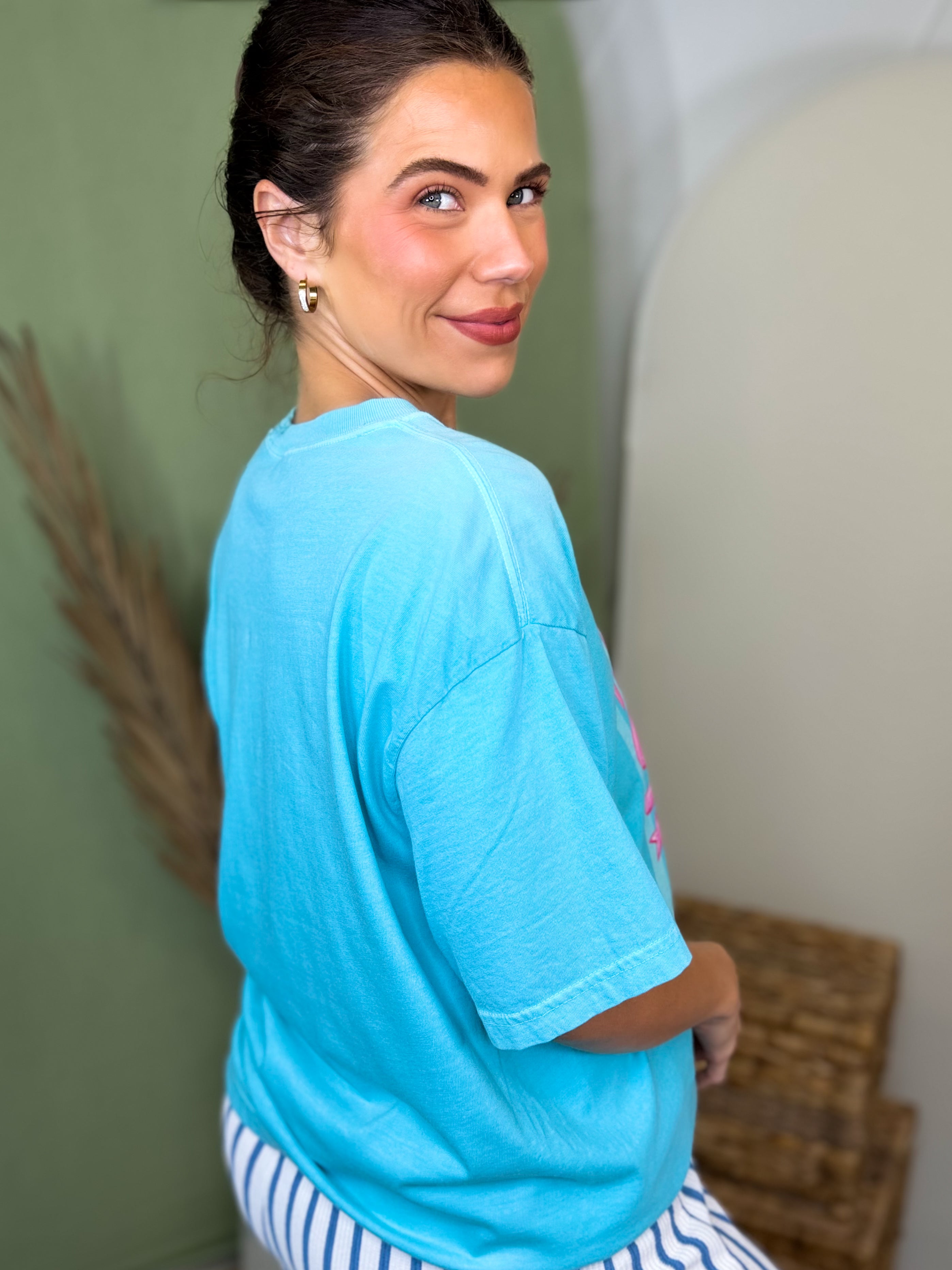 Hooked On Sunshine Graphic Tee-130 GRAPHIC TEE-Heathered Boho-Heathered Boho Boutique, Women's Fashion and Accessories in Palmetto, FL