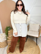 In Layers Sweater Top/ Dress-125 Sweater-WHITE BIRCH-Heathered Boho Boutique, Women's Fashion and Accessories in Palmetto, FL
