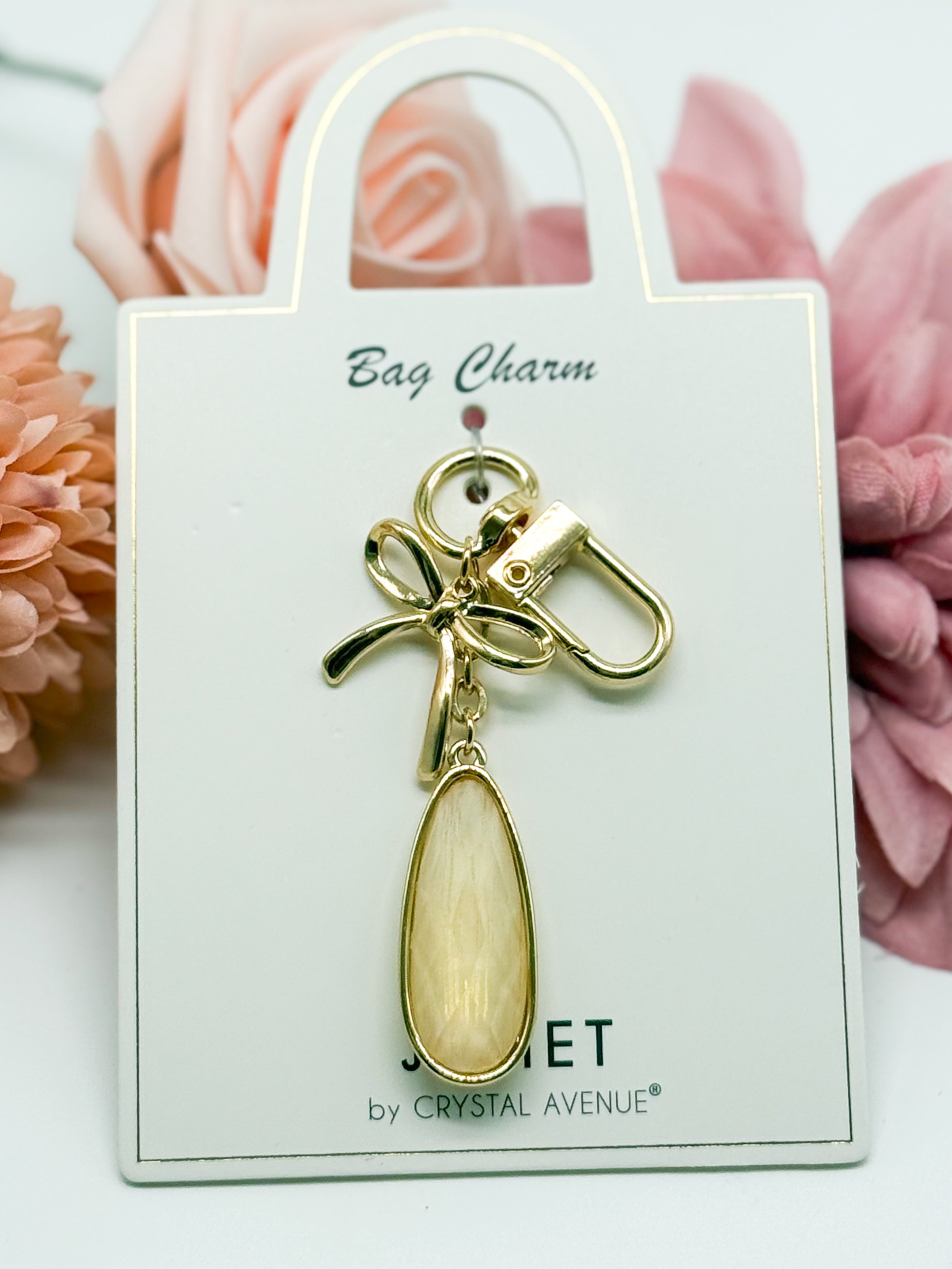 Bow Tear Drop Bag Charm-310 Jewelry-RM Manufacturing-Heathered Boho Boutique, Women's Fashion and Accessories in Palmetto, FL